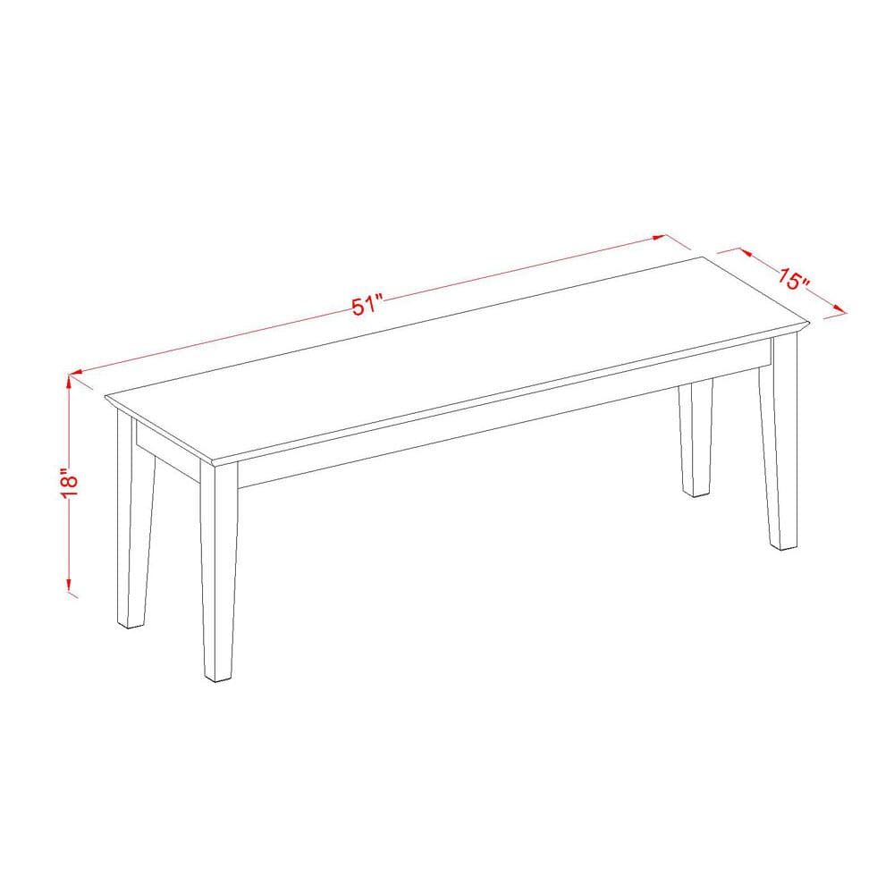CALY6-4P1-9 Elegant Dining Ensemble 6-Piece Set with Rectangular Table, 4 Seats, & Bench