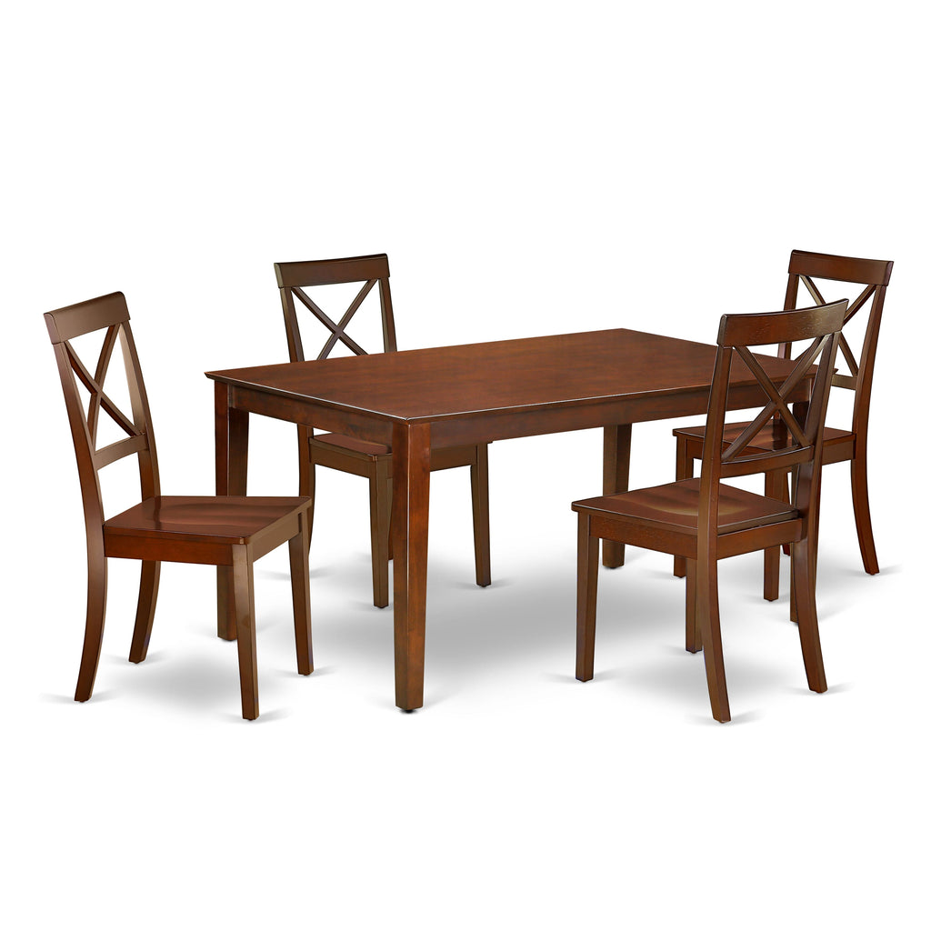CABO5-5IR-V 5-Piece Dining Ensemble with Rectangular Table & 4 Chairs, Classic Mahogany Finish