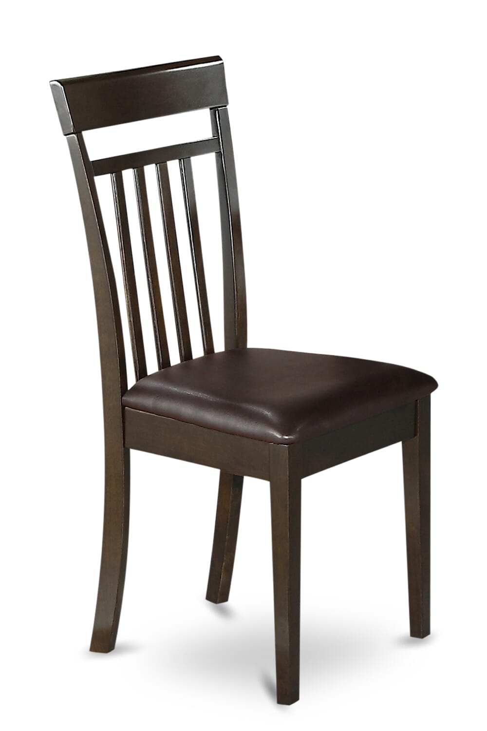 Elegant CAC-CZJ-SY Dining Chairs - Set of 2 Wood and Faux Leather Kitchen Seating in Rich Cappuccino Finish