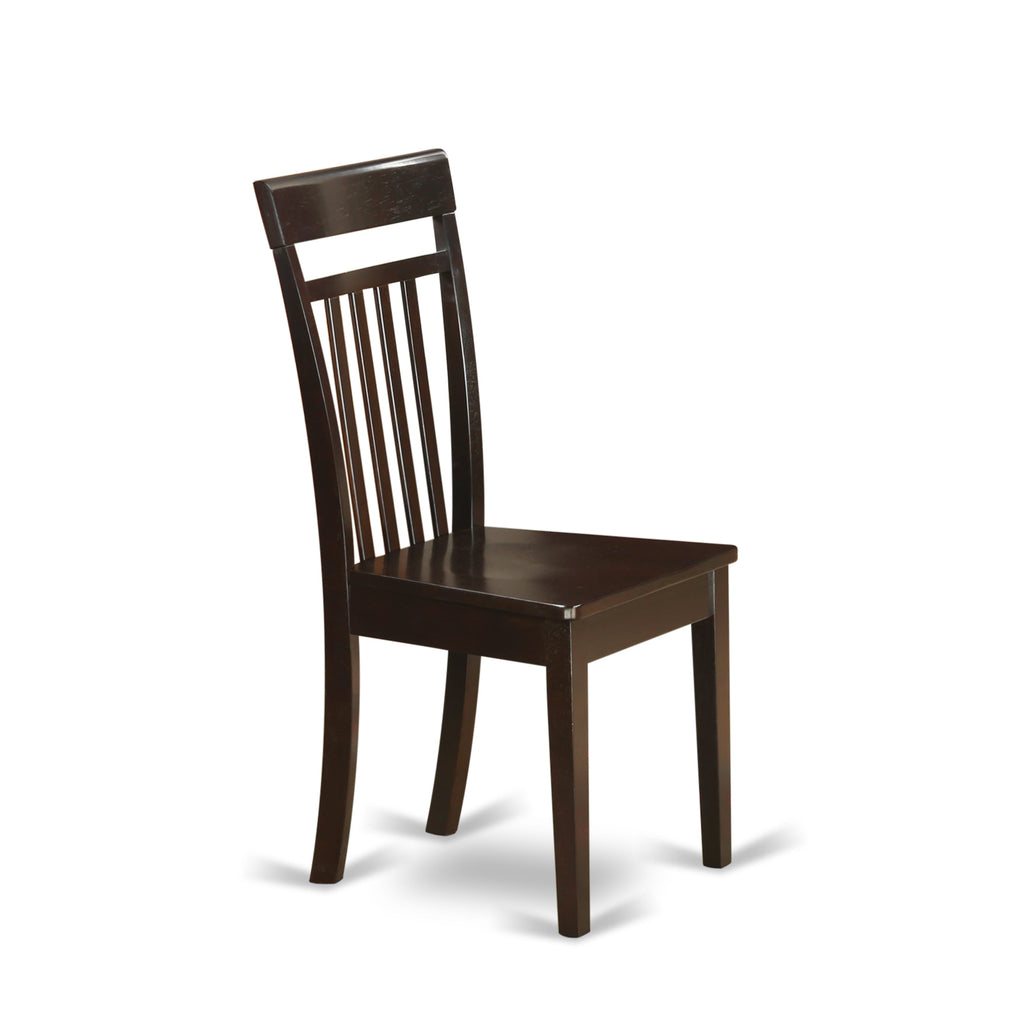 PFCA5-9BE-6 5 Piece Square Dining Ensemble with Expandable Table and 4 Dining Chairs, Cappuccino Finish, 54x54 Inch
