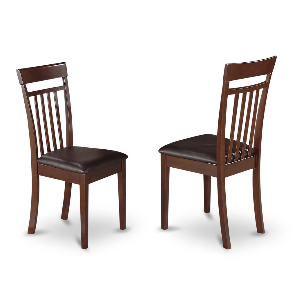 Ensemble DOCA9-XTX-N9 9-Piece Rectangular Dining Set with Expandable Table and 8 Leather-Style Seats, Mahogany Finish