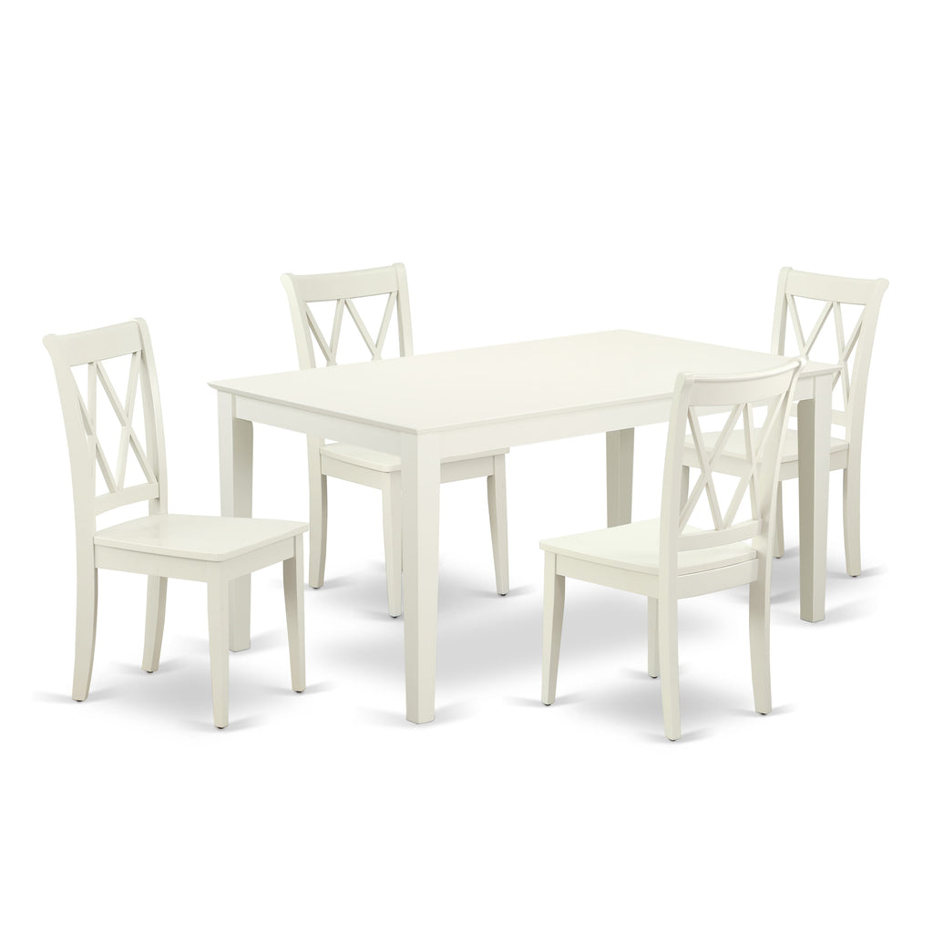 CACL5-OEN-4 5-Piece Dining Set with Rectangle Table and 4 Solid Wood Chairs for Kitchen or Dining Room