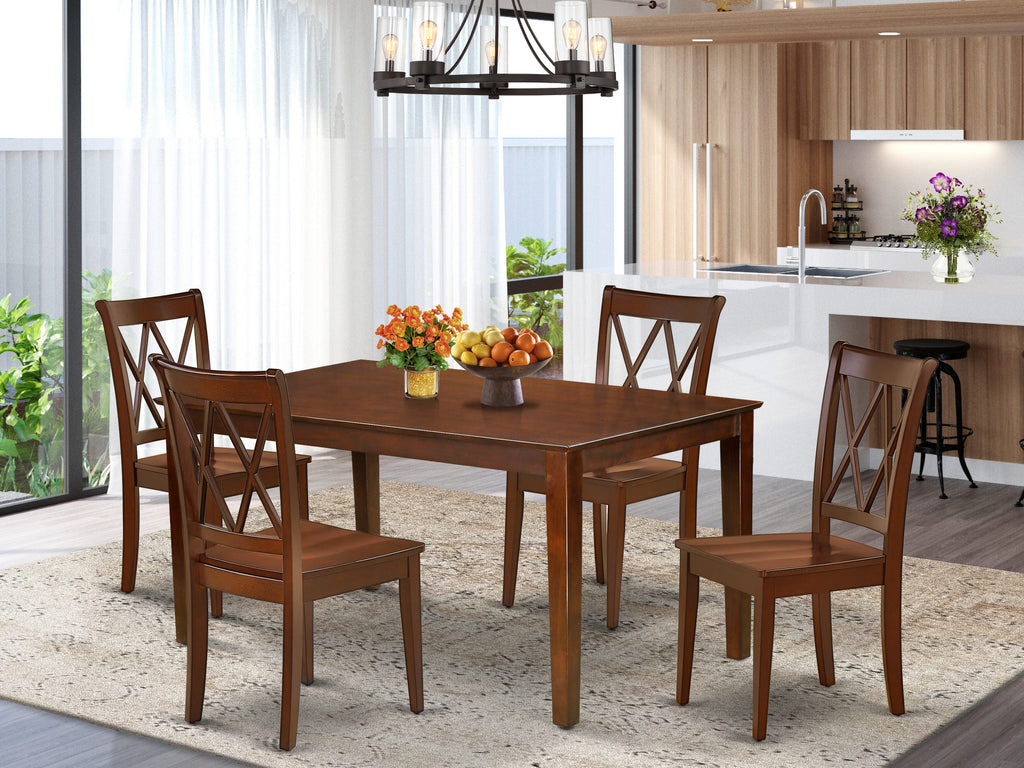 CACL5-IXC-A Elegant 5-Piece Dining Ensemble for Home and Kitchen with 4 Classy Seats, 36x60 Majestic Wood Finish