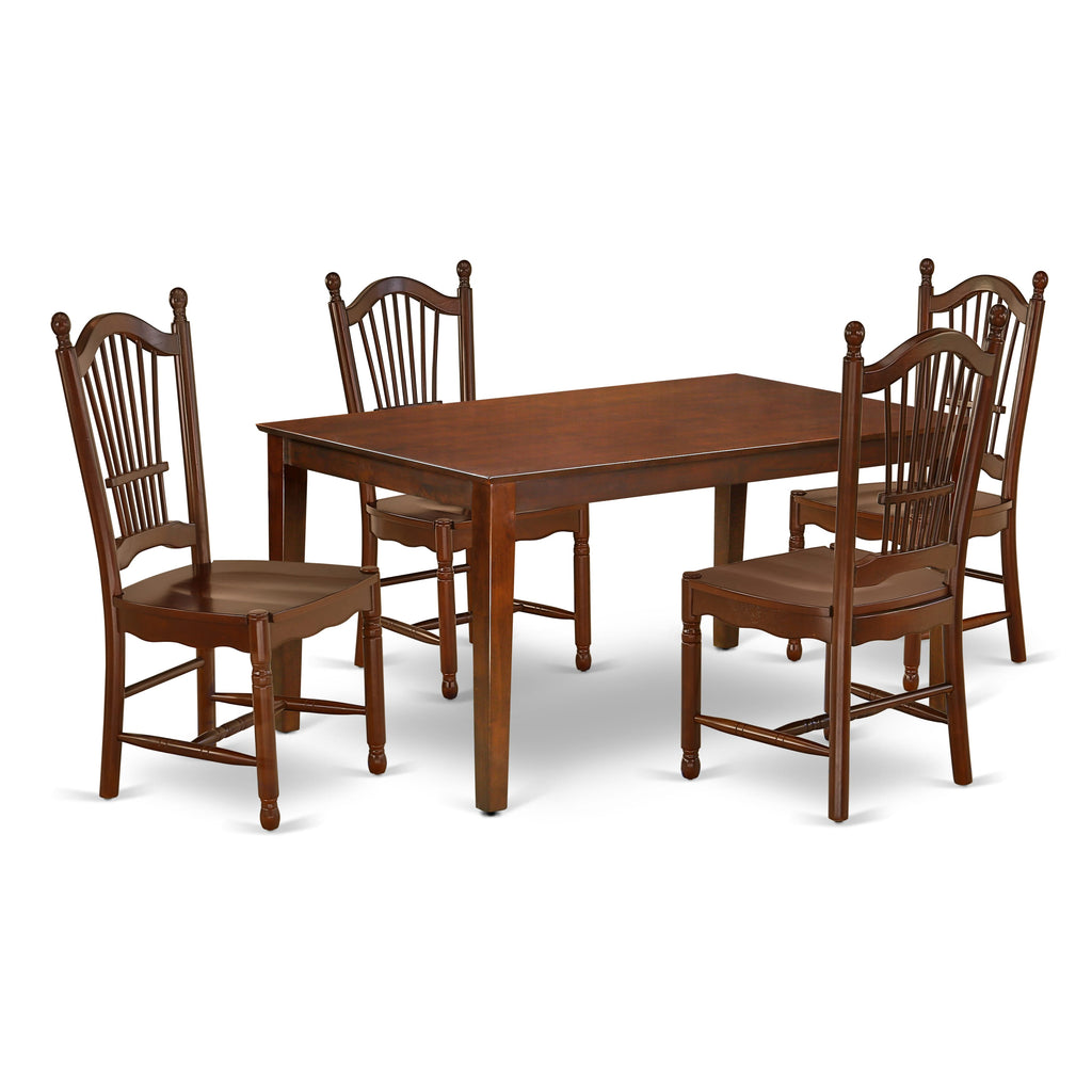 CADO5-EYL-Z Modern Style 5 Piece Dining Set with Rectangle Table and 4 Chairs, 36x60 Inch, Elegant Finish