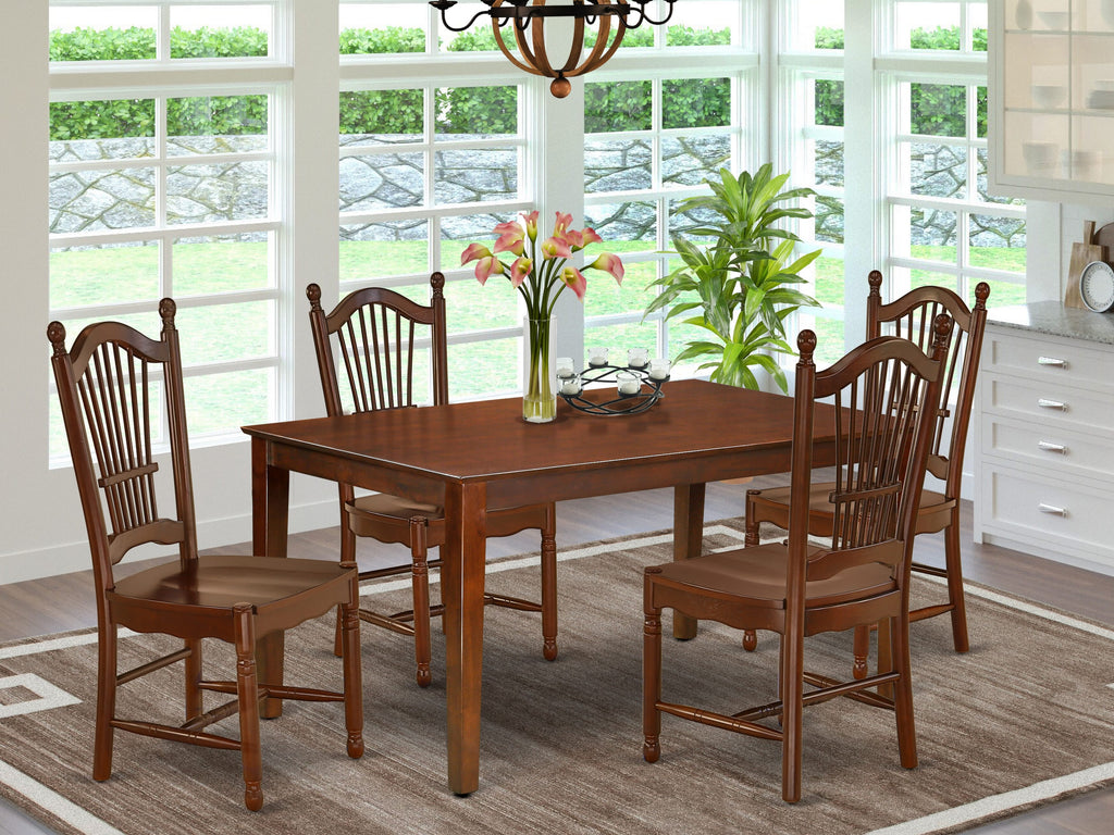 CADO5-EYL-Z Modern Style 5 Piece Dining Set with Rectangle Table and 4 Chairs, 36x60 Inch, Elegant Finish