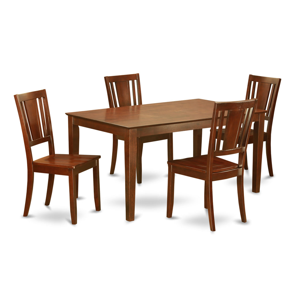 CADU5-C5K-J 5-Piece Sleek Dining Ensemble Rectangular Mahogany Table with 4 Stylish Chairs, 36x60