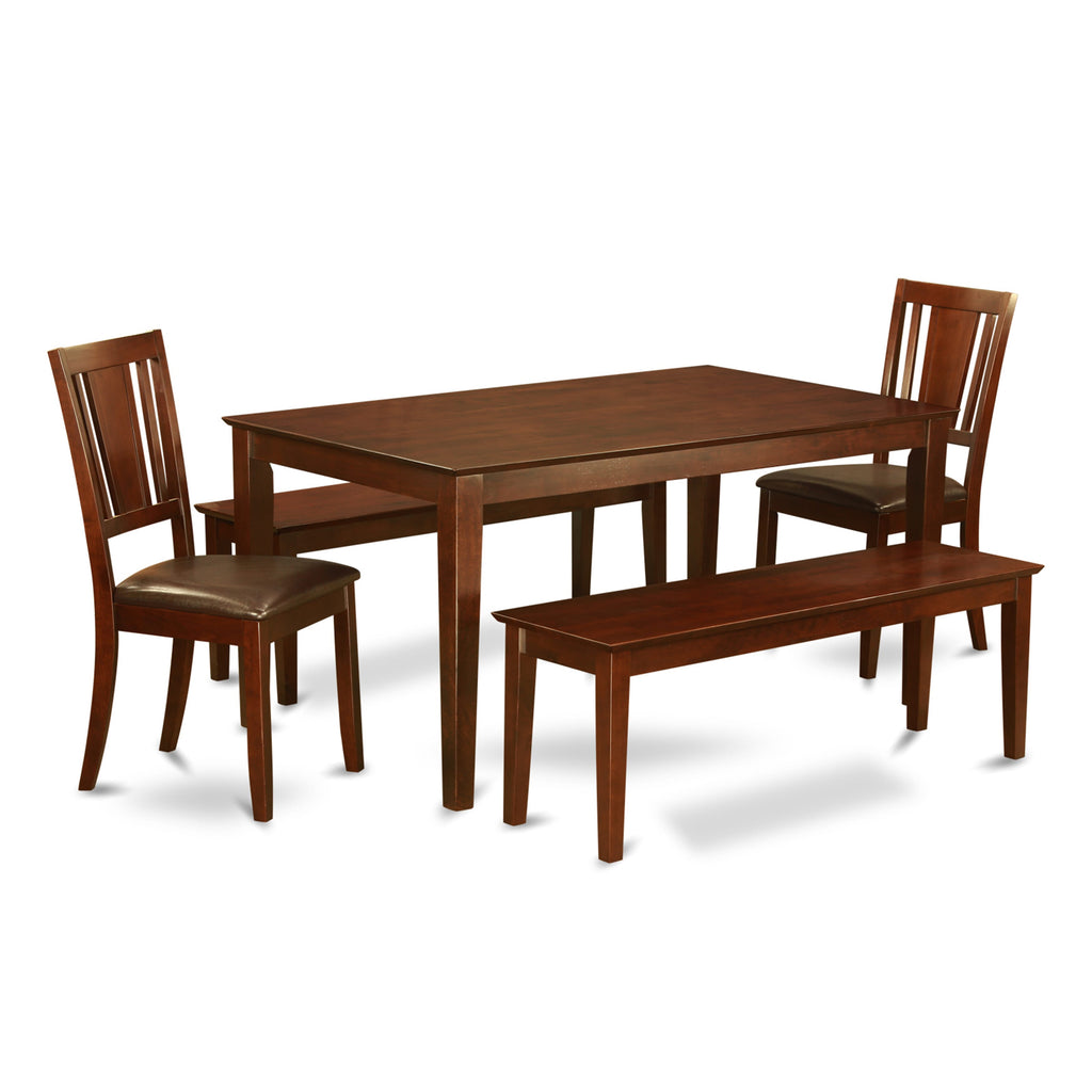 Innovative Dining Set  CADU5T-K87-FO Featuring a Modern Rectangular Table, Stylish Chairs & Benches