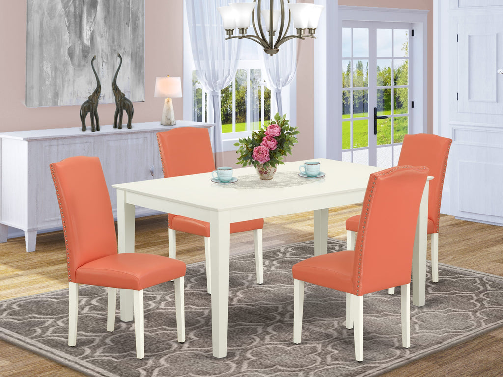 CAEN5-BVH-X1 5-Piece Dining Set with Faux Leather Chairs and Rectangular Table