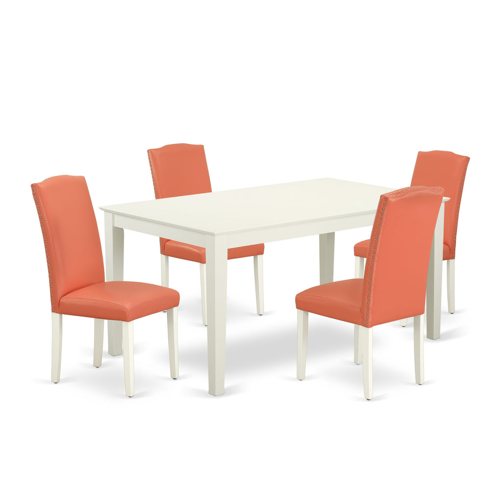 CAEN5-BVH-X1 5-Piece Dining Set with Faux Leather Chairs and Rectangular Table