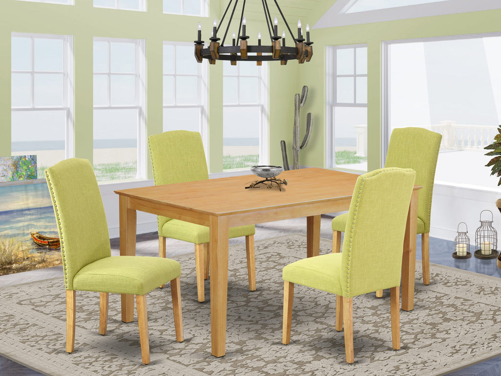 CAEN5-W16-2R Modern Dining Set 5-Piece Combo of Rectangular Wooden Table & Classic Upholstered Chairs