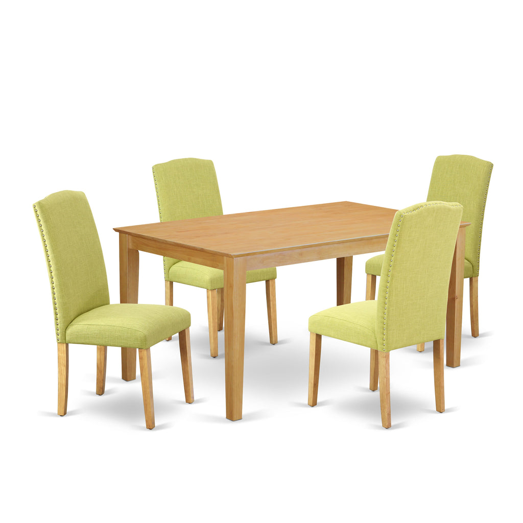 CAEN5-W16-2R Modern Dining Set 5-Piece Combo of Rectangular Wooden Table & Classic Upholstered Chairs