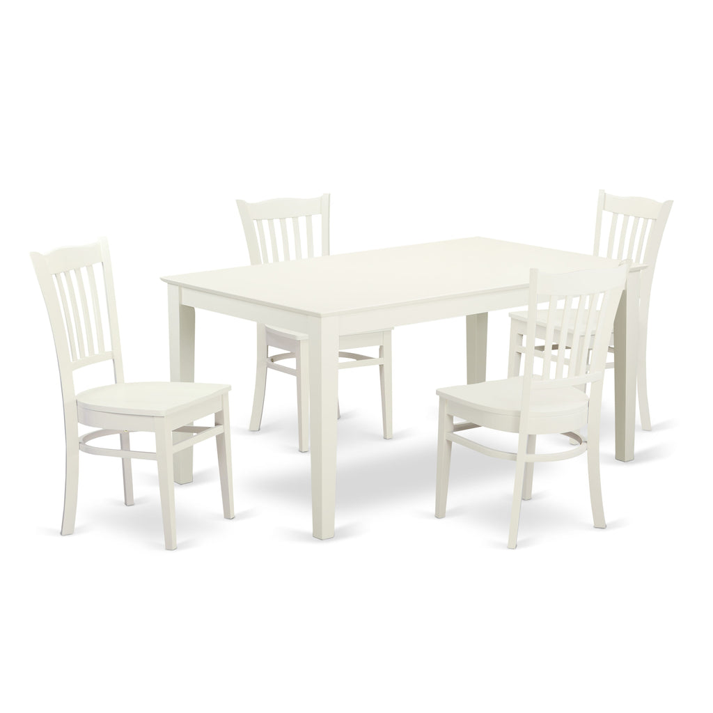 CAGR5-TUP-F 5-Piece Set with Rectangular Table & 4 Stylish Chairs in Neutral Tones, 36x60