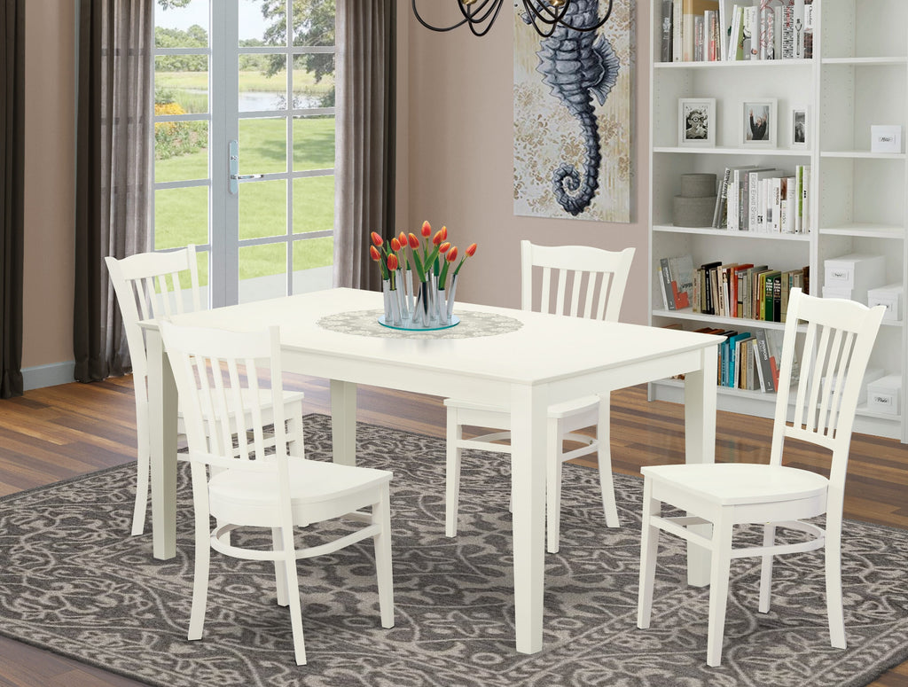 CAGR5-TUP-F 5-Piece Set with Rectangular Table & 4 Stylish Chairs in Neutral Tones, 36x60