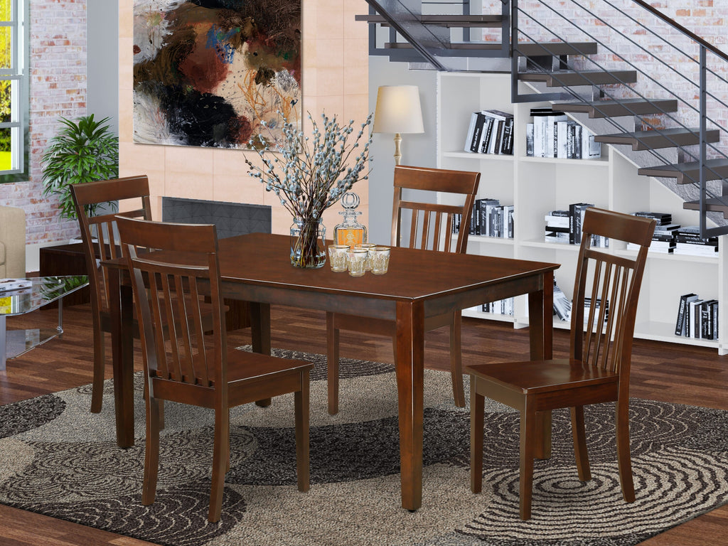 CAP5S-NOL-6 5 Piece Dining Table Set for Four with a Rectangular Table and Four Chairs, 36x60 in, Elegant Finish