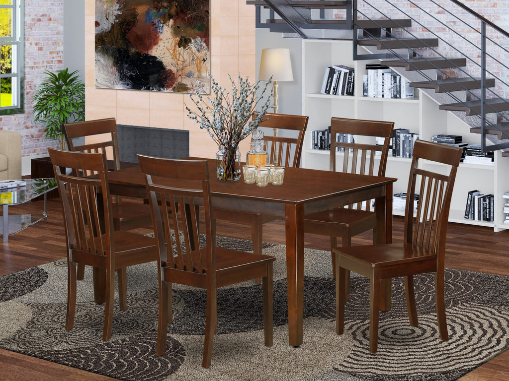 Mahogany 7-Piece Dining Room Set with a 36x60 Inch Rectangular Table and 6 Chairs - CAP7S-60J-0