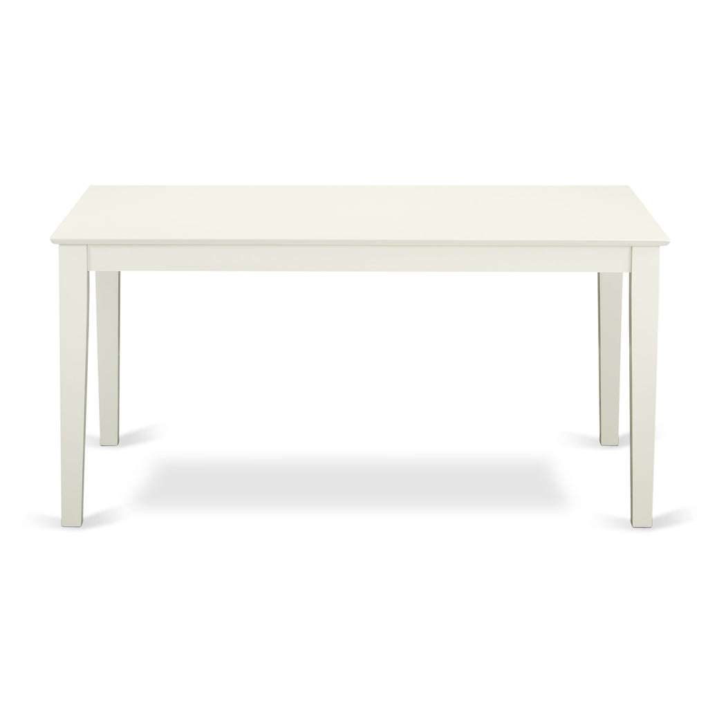 CAAV5-WJT-5 5-Piece Dining Set with Rectangular Table & Four Wood Chairs in Linen White Finish, 36x60 Inches