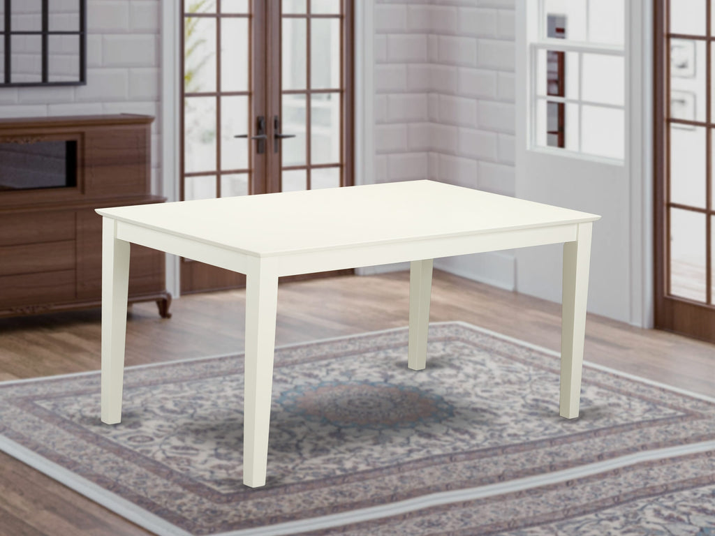 CAT-LHG-T Stylish Capri Rectangular Wooden Dining Table with Sturdy Strong Legs, 36x60 Inch, Crisp Linen Finish