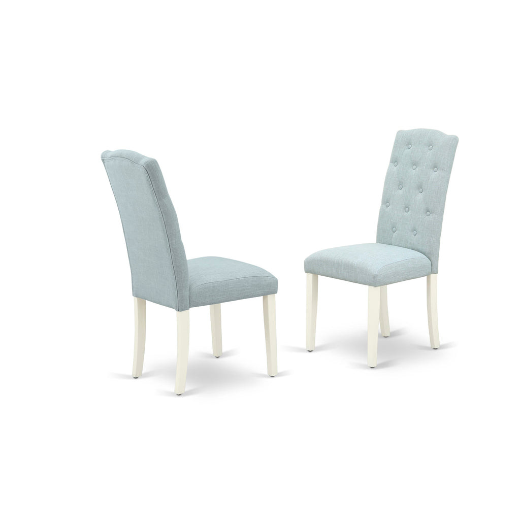WECE5-PSM-RJ 5-Piece Rectangle Dining Set with Fabric Seats and Butterfly Leaf Table