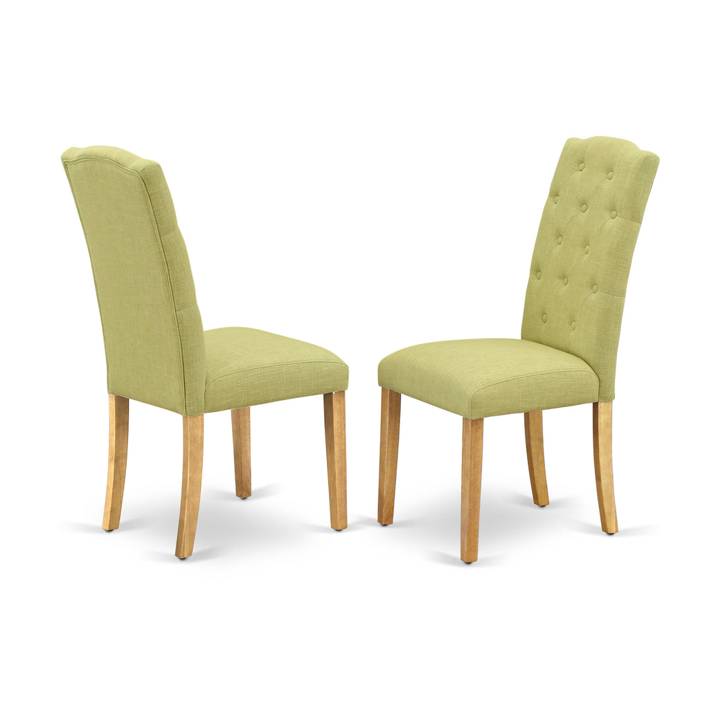 CACE5-9IP-N7 5-Piece Dining Ensemble with Rectangle Table and 4 Linen Chairs in Neutral Hues