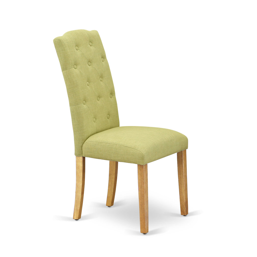CACE5-9IP-N7 5-Piece Dining Ensemble with Rectangle Table and 4 Linen Chairs in Neutral Hues