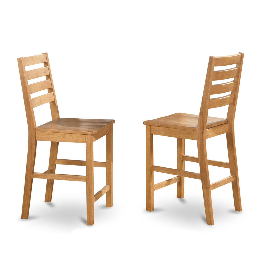 CACF7C-NDO-O 7 Piece Counter Height Pub Dining Assembly with Rectangular Table and 6 Oak Chairs, 36x60
