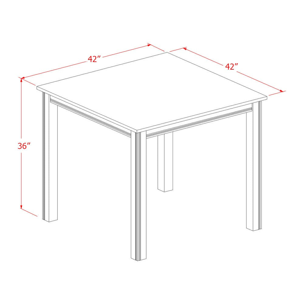 CFT-OVT-Y Elegant Square Oak Bar Height Table with Robust Legs and 42-Inch Top Surface