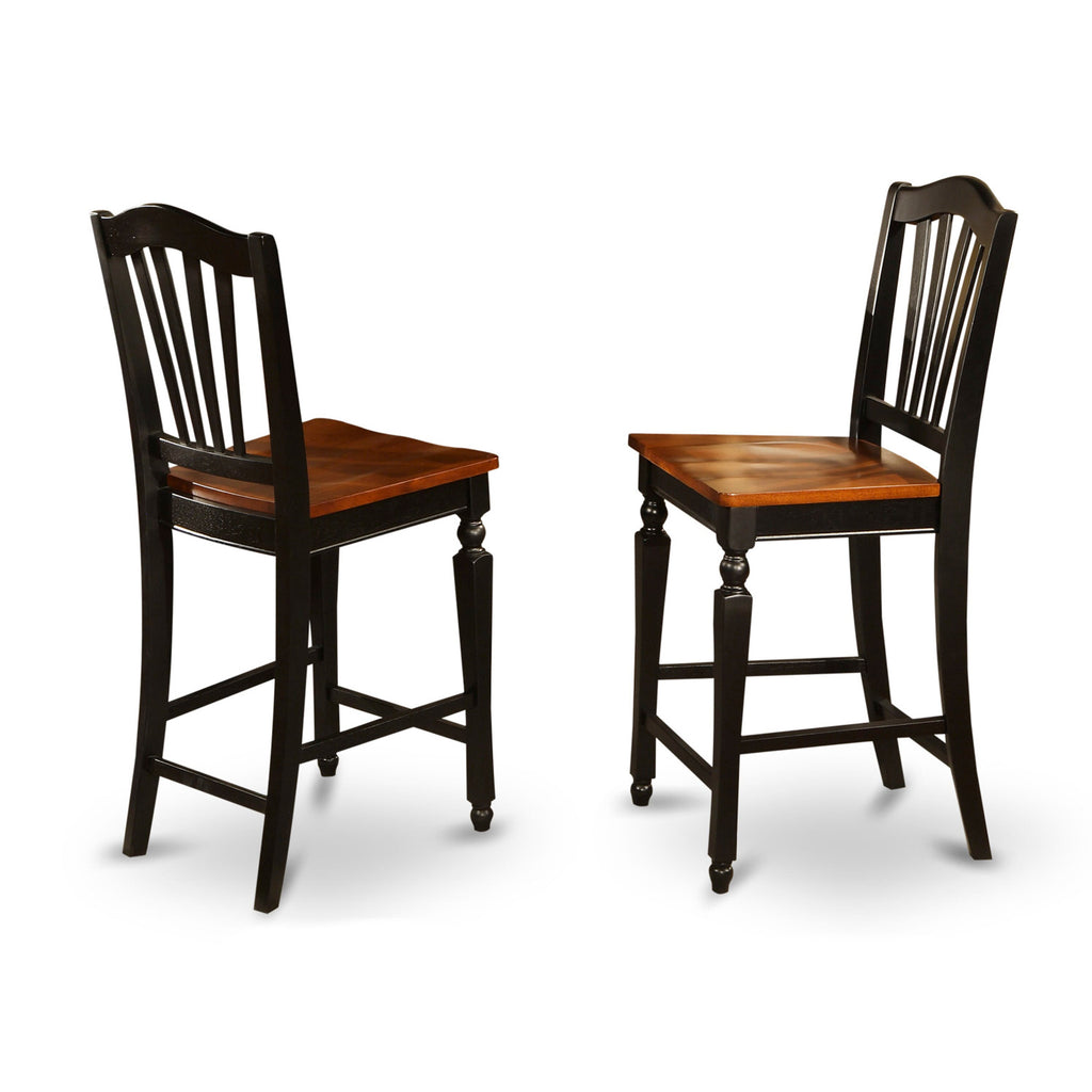 YACH5-UNX-9 Stylish 5-Piece High Counter Dining Set 30x48'' Table with 4 Chairs, Black & Cherry