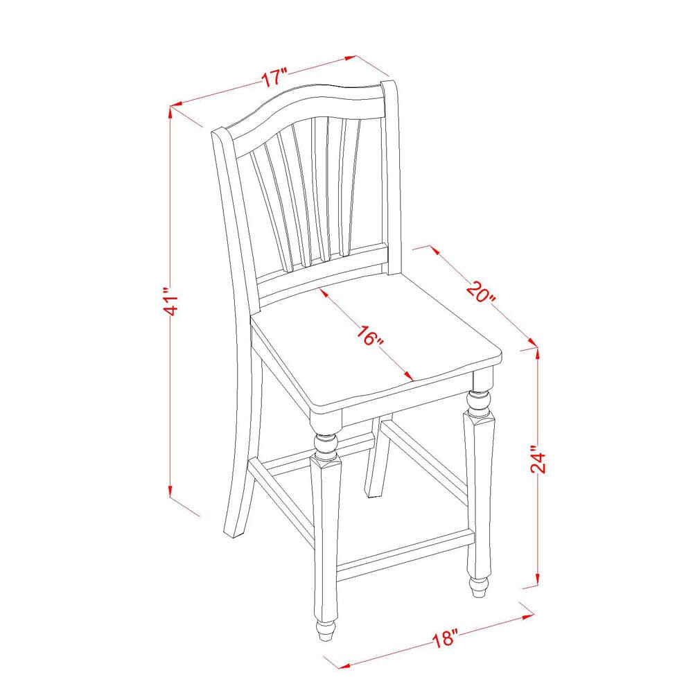 CHEL5-EUJ-2 5-Piece Square Counter Height Pub Dining Set with Butterfly Leaf Table and Four Chairs, 54x54 Mahogany Finish