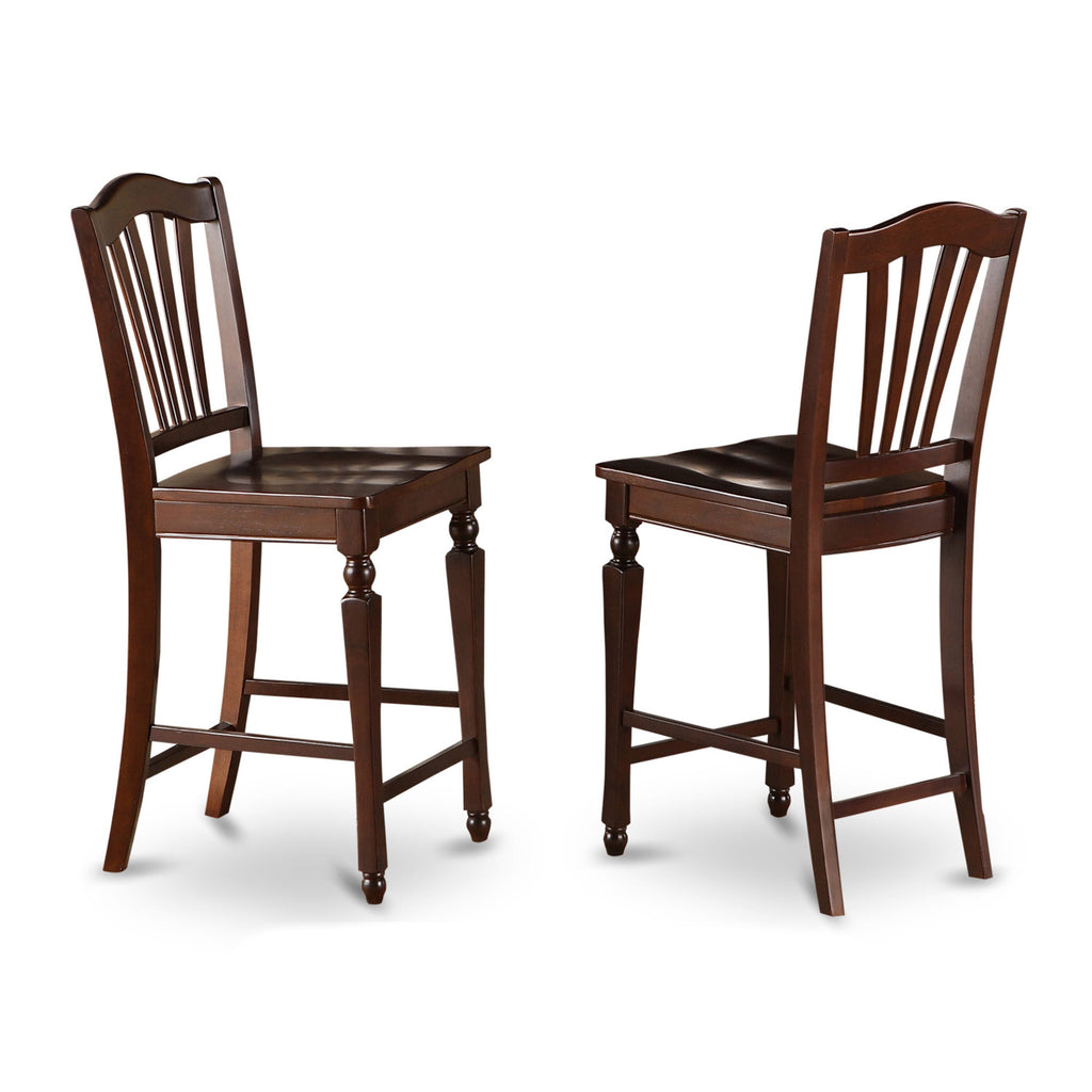YACH3-983-N 3-Piece Mahogany Counter Height Dining Set with Rectangular Table and Pair of Chairs, 30 x 48 Inches
