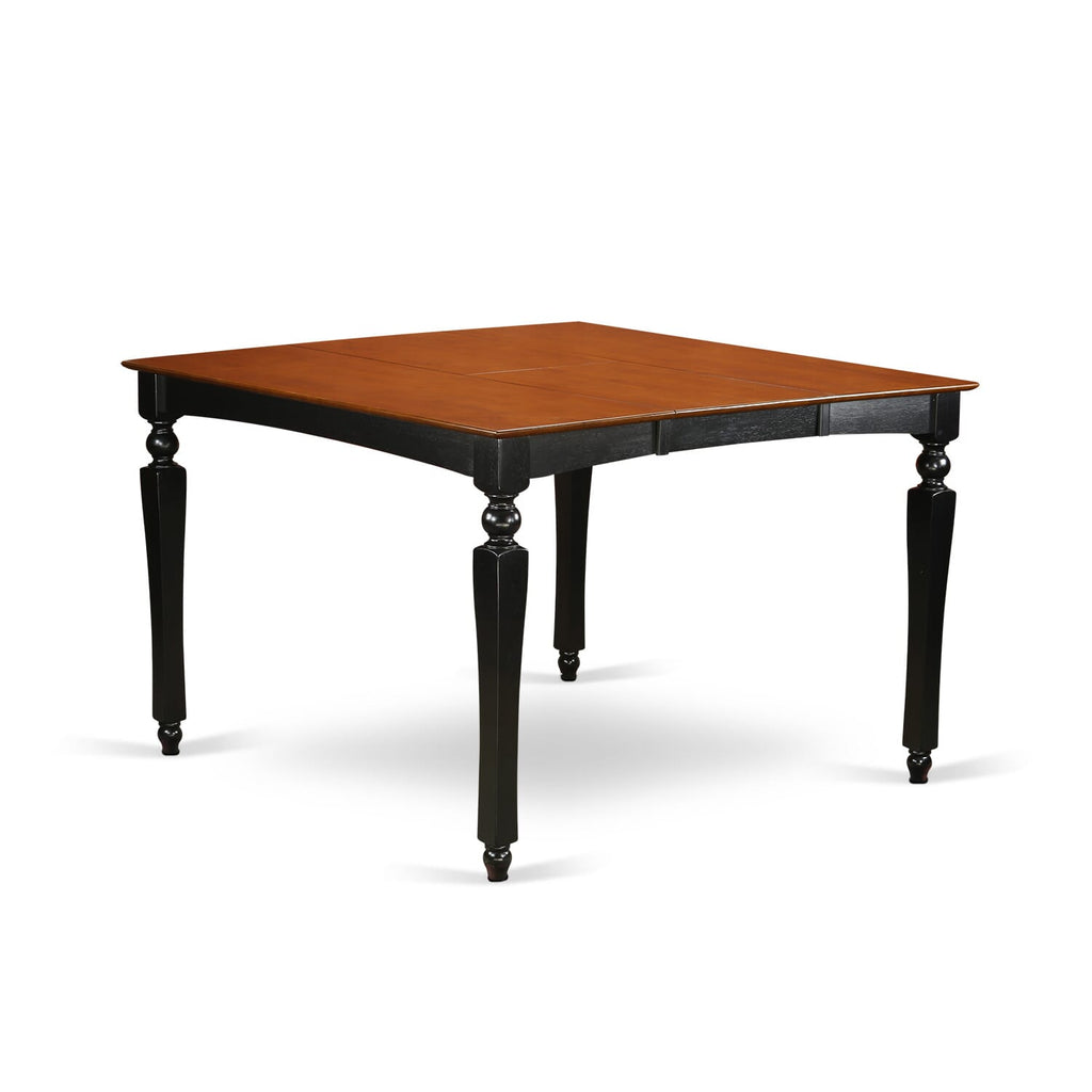 Dining Set CHEL5-HHT-NW 5-Piece Counter Height Table with Butterfly Leaf & 4 Upholstered Chairs, Black Cherry Finish