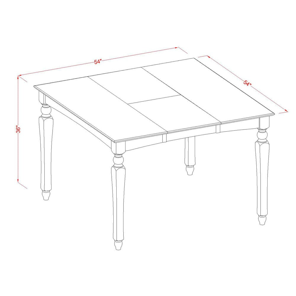 CHEL7-RUO-J Mahogany 54” Square Counter Dining Table Set with 6 Chairs, 7-Piece Design and Butterfly Leaf