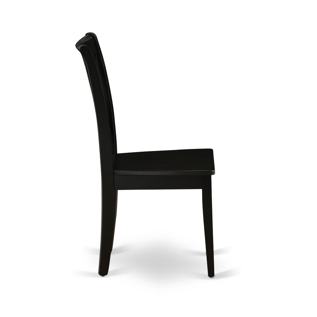 CLC-BGD-N Elegant Dining Set Double Cross Back Chairs with Wooden Seats in Midnight Hue, Pair