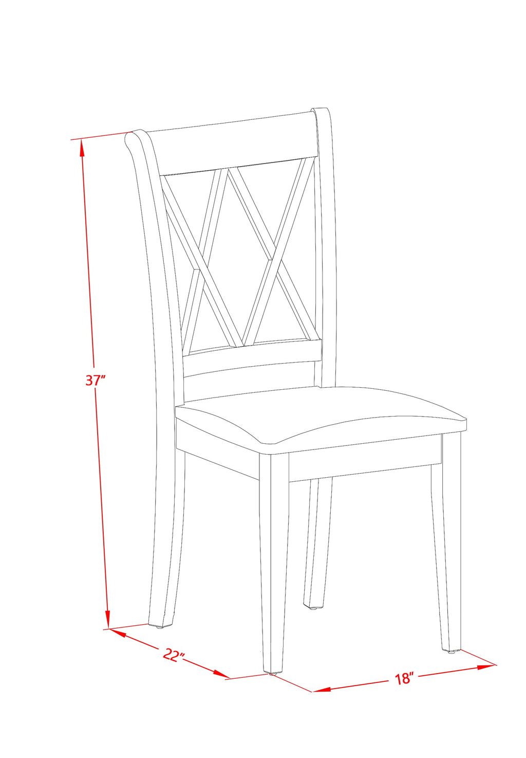 CLC-LN8-T Set of 2 Dining Chairs with Linen Fabric Upholstery in Wood, Classic Elegance in White for Kitchens and Dining Spaces
