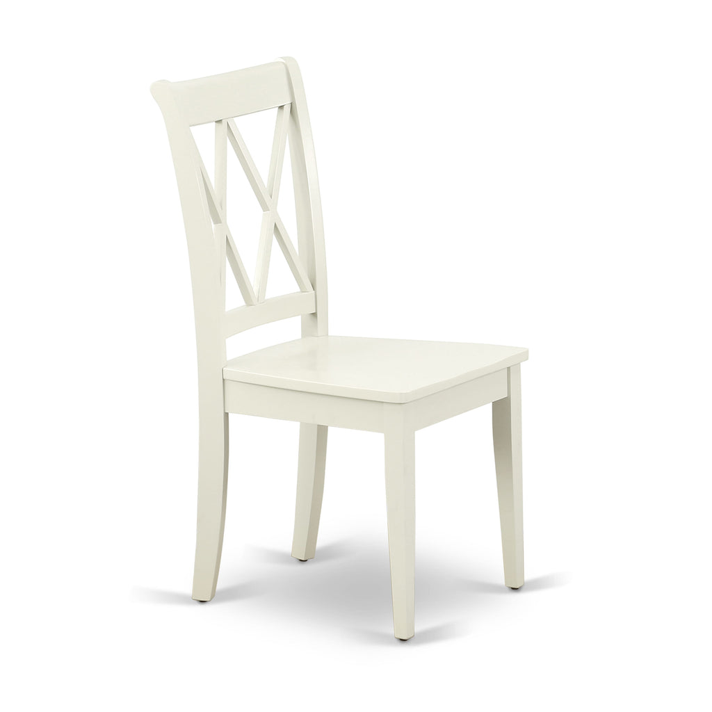 Discover Chic Seating with CLC-L66-B Double Cross Back Dining Wood Chairs, Set of 2 in Elegant Linen White
