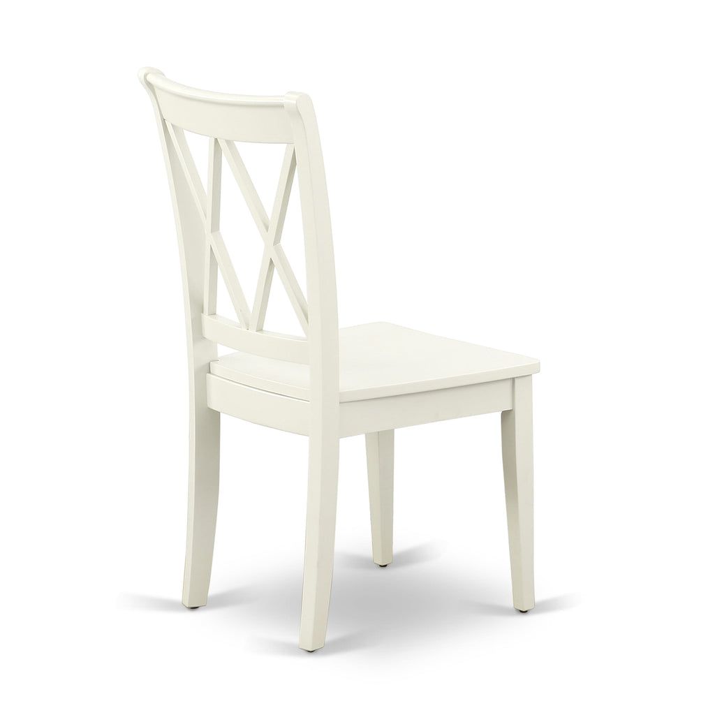 Discover Chic Seating with CLC-L66-B Double Cross Back Dining Wood Chairs, Set of 2 in Elegant Linen White