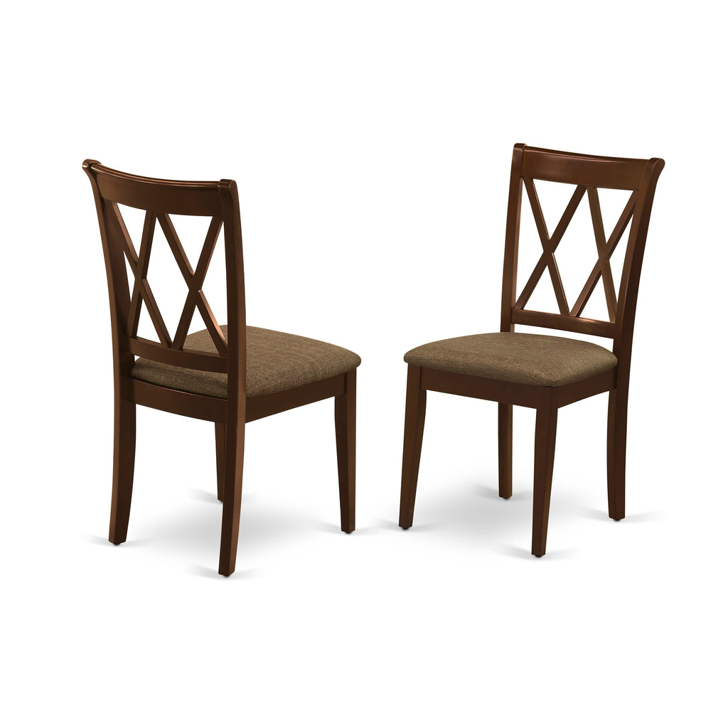 CACL5-D8C-P Exquisite 5-Piece Dining Ensemble with Mahogany Table & Upholstered Chairs - Perfect for 4