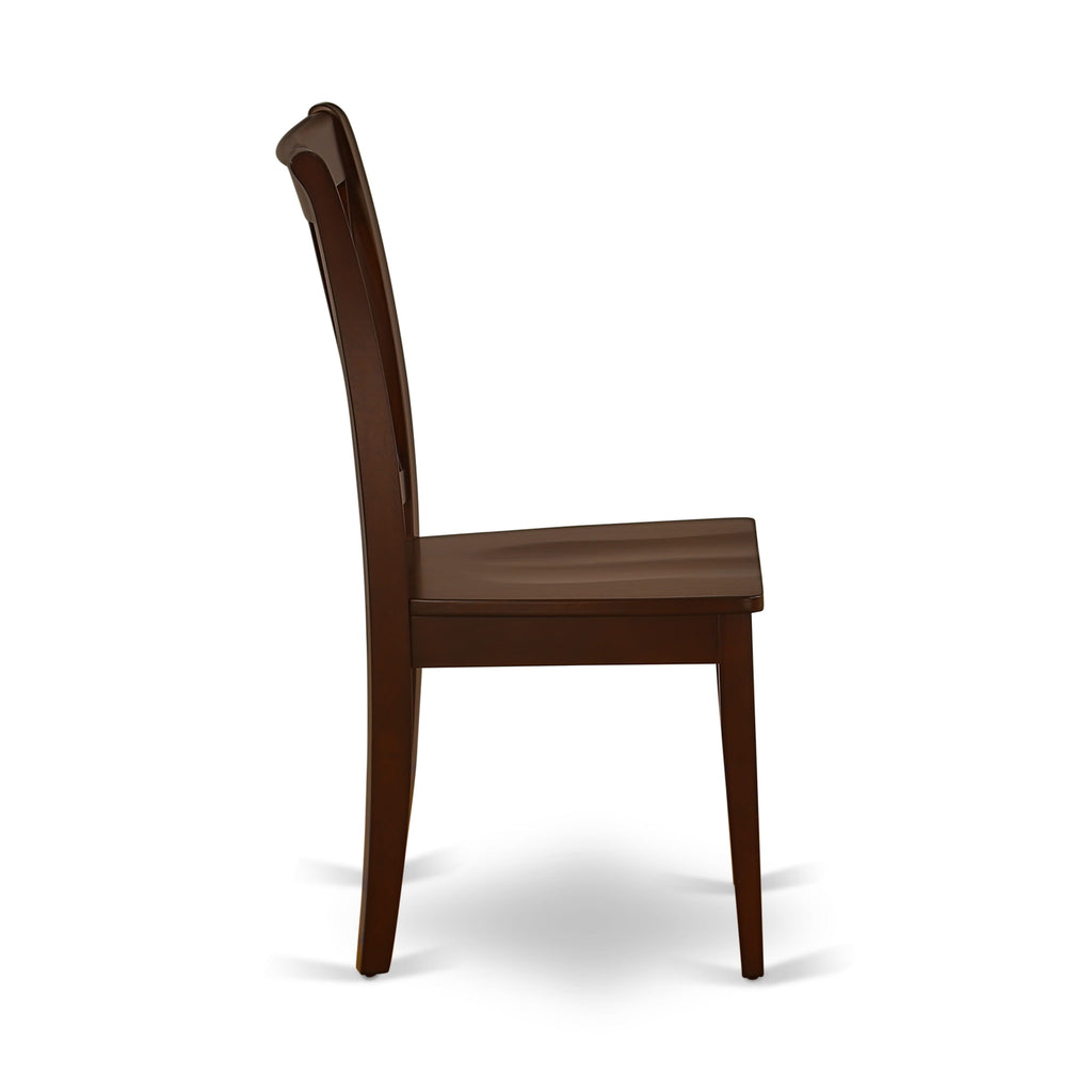CLC-MBV-U Solid Wood Dining Chairs - Double Cross Back Design, Mahogany Finish, Set of 2