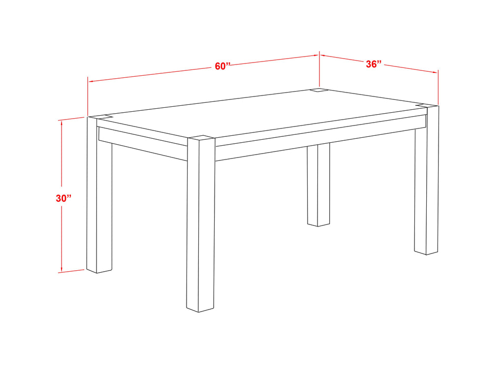 CN6-0V-Y Modern Celina Kitchen Rectangle Dining Table, 36x60 Walnut Wood Finish