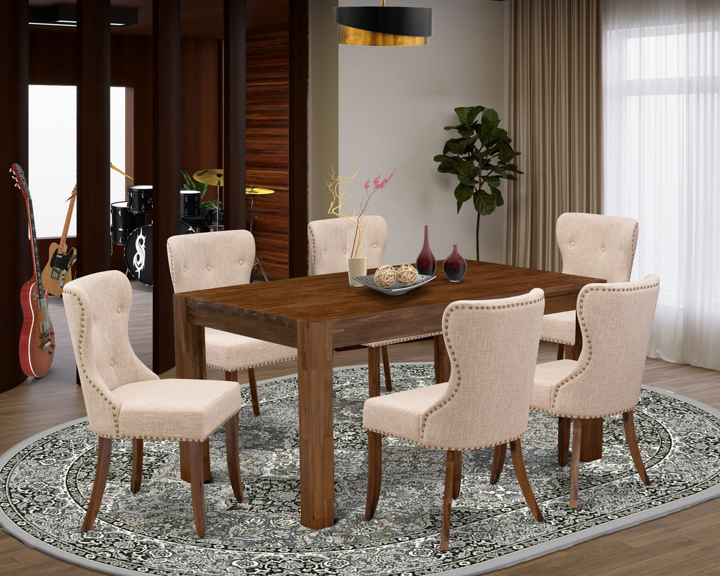 Explore Modern Comfort Feel At Home with Dining Set  CNSI7-M5-HV, Seats a Cozy 7