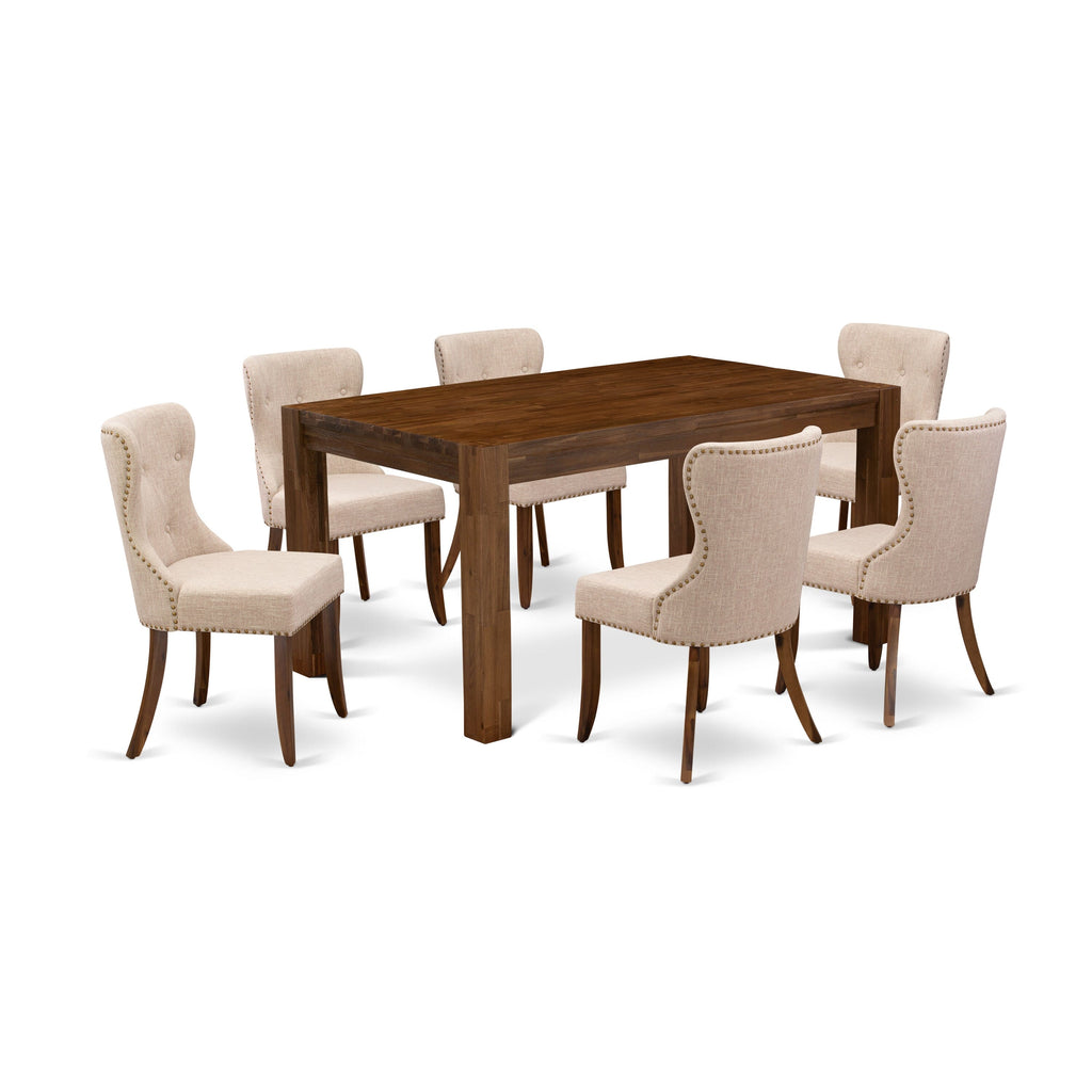 Explore Modern Comfort Feel At Home with Dining Set  CNSI7-M5-HV, Seats a Cozy 7
