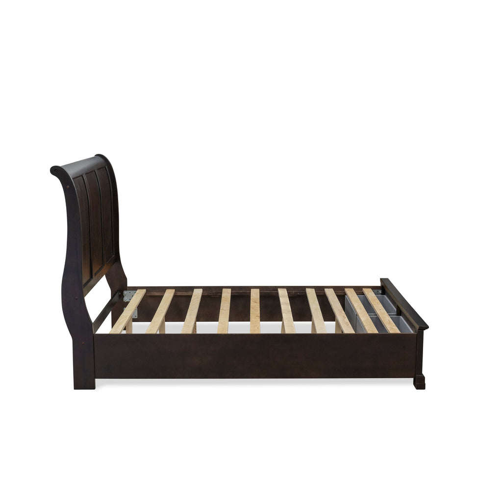 CO21-OM4A47 2-Piece Modern Queen Bedroom Set with Platform Bed and Six-Drawer Chest - Wire Brushed Walnut