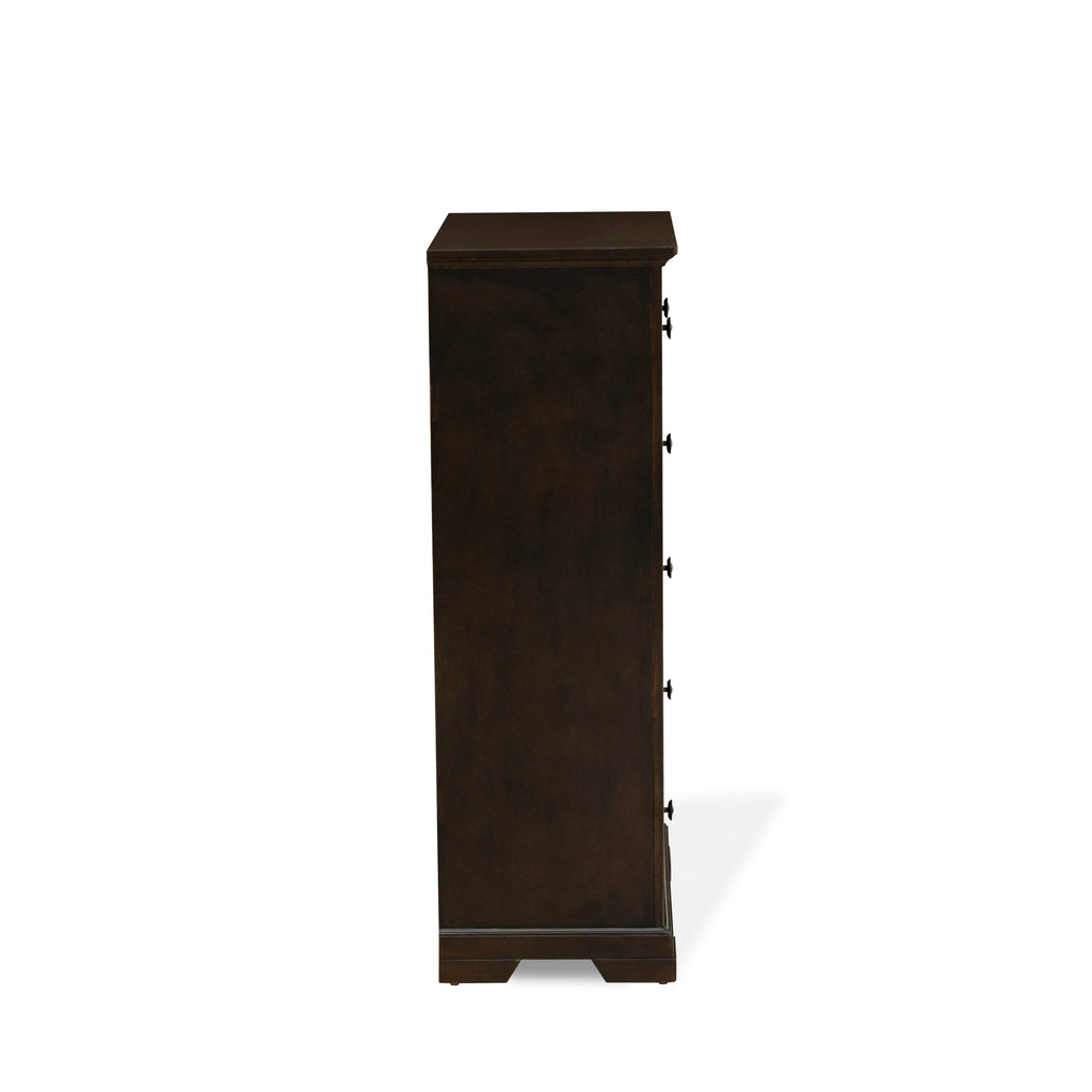 CO21-GS7327 Elegant Cordova 4-Pc Bedroom Ensemble with Queen Platform, Dresser, Mirror & Chest in Walnut