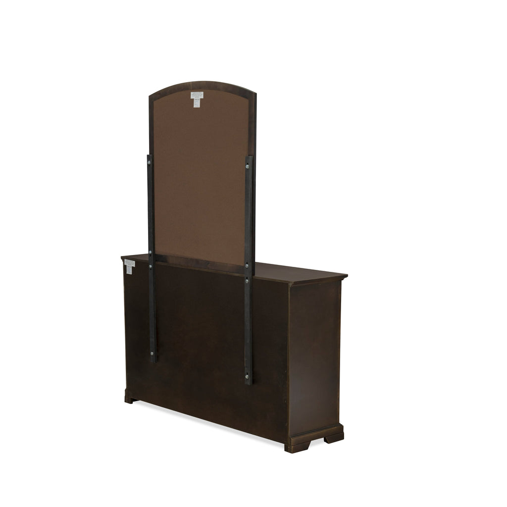 CO21-GS7327 Elegant Cordova 4-Pc Bedroom Ensemble with Queen Platform, Dresser, Mirror & Chest in Walnut