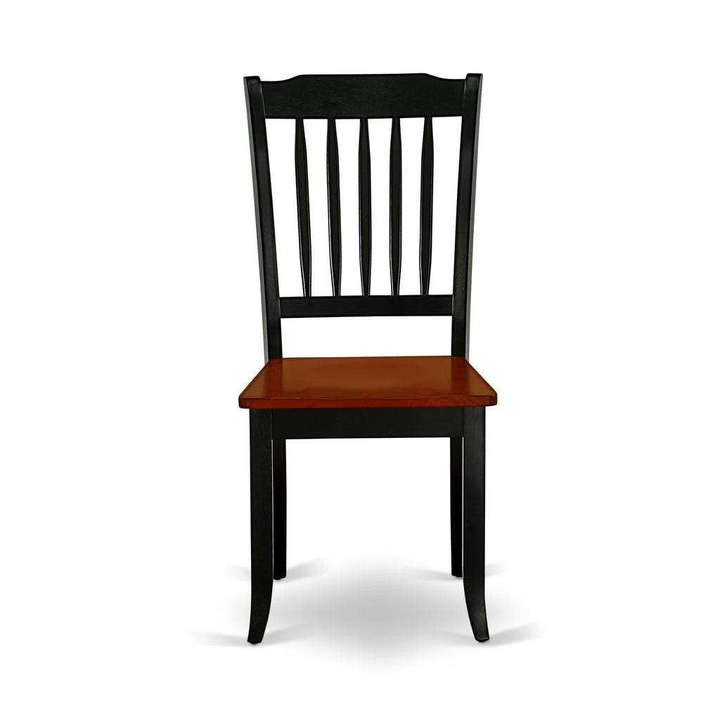 WEDA5-0MC-B 5-Piece Set Dining Rectangle Table with Butterfly Leaf & 4 Chairs, Black Cherry Finish, 42x60