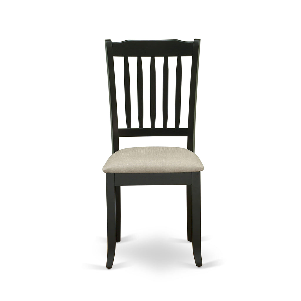 WEDA5-6Q6-0 5 Pc Dining Set Black Rectangular Table with Butterfly Leaf & 4 Fabric Chairs, 42x60