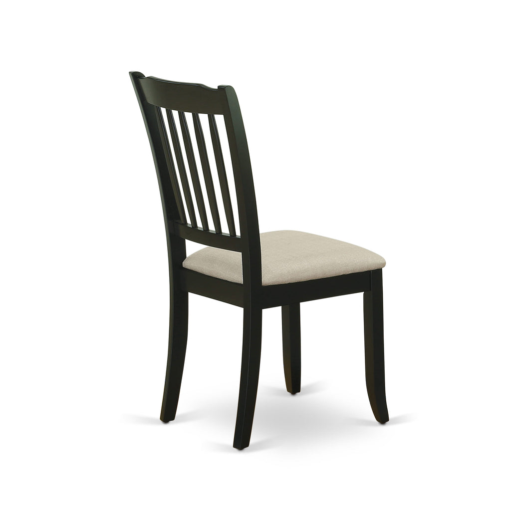 WEDA5-6Q6-0 5 Pc Dining Set Black Rectangular Table with Butterfly Leaf & 4 Fabric Chairs, 42x60