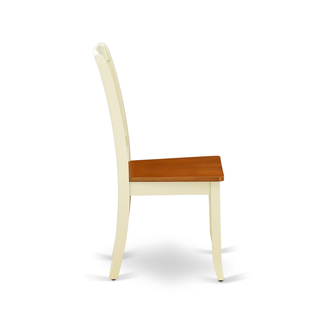 WEDA6Y-BVT-D Deluxe 6-PC Dining Ensemble Rectangle Table, Butterfly Leaf, Chairs & Bench, Buttermilk & Cherry