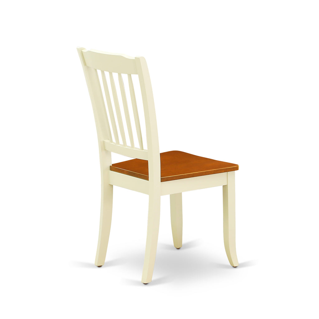 WEDA6Y-BVT-D Deluxe 6-PC Dining Ensemble Rectangle Table, Butterfly Leaf, Chairs & Bench, Buttermilk & Cherry