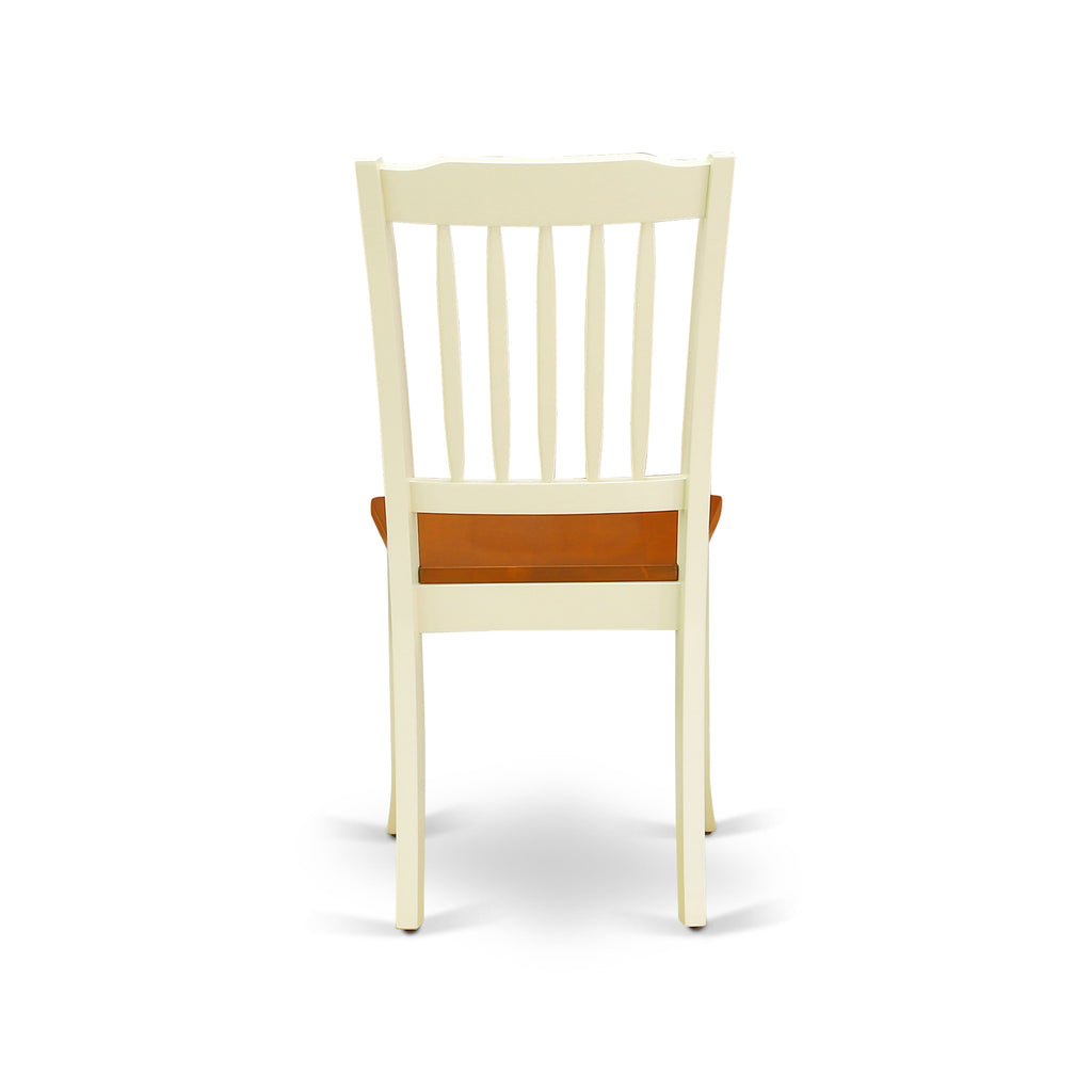 WEDA6Y-BVT-D Deluxe 6-PC Dining Ensemble Rectangle Table, Butterfly Leaf, Chairs & Bench, Buttermilk & Cherry