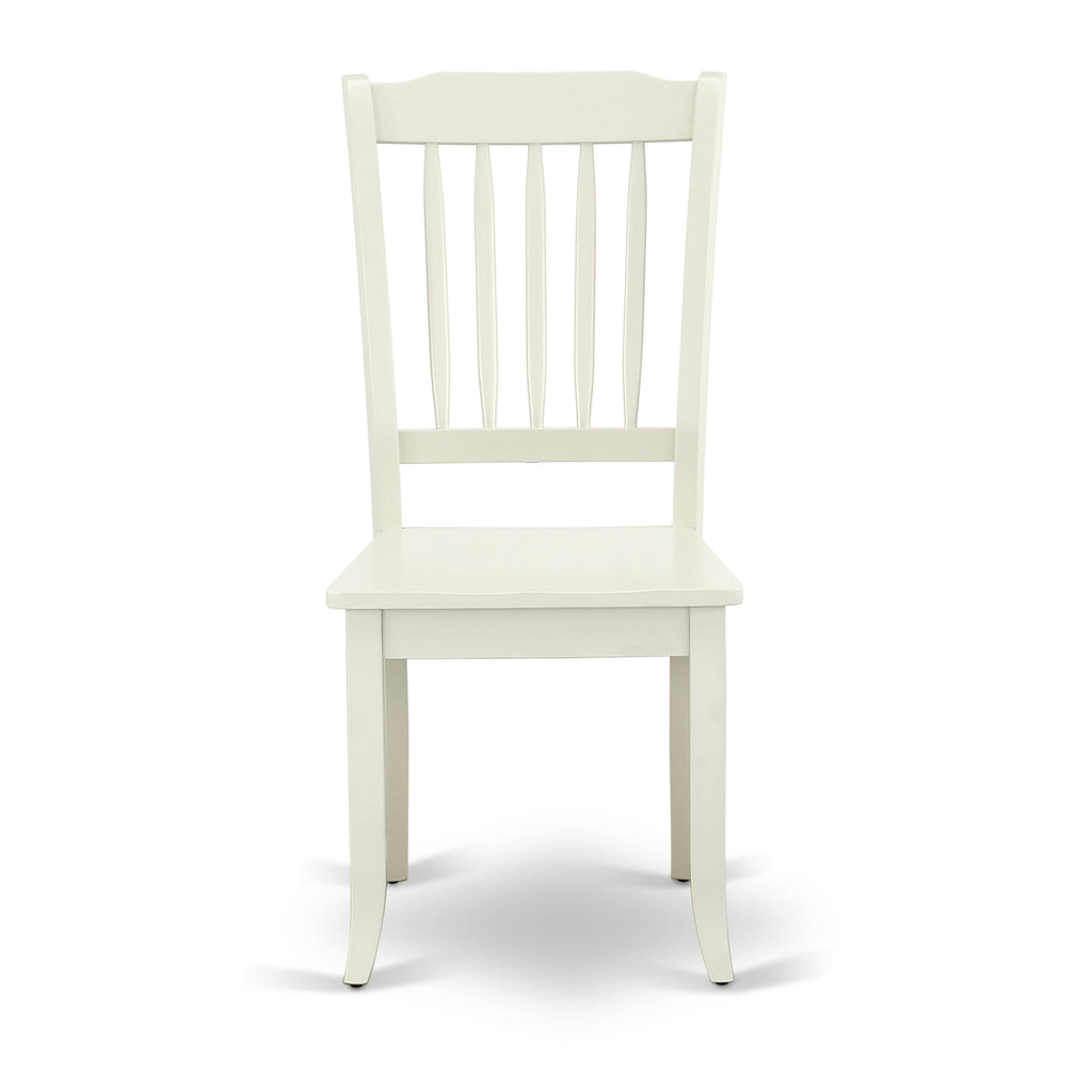 WEDA5-XS5-V 5-Piece Dining Ensemble with Expandable Table and Natural Wood Seating, 42x60” - Linen White Finish
